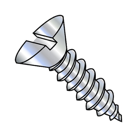 Zoro Select Sheet Metal Screw, #6-20 x 3/8 in, Zinc Plated Steel Flat Head Slotted Drive, 10000 PK 0606ABSF