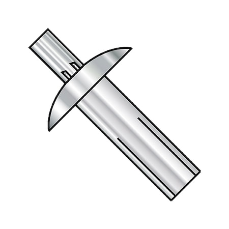 Zoro Select Nail Drive Anchor, 1/8" Dia., 3/32" L, Aluminum 1000 PK 05094ABSS