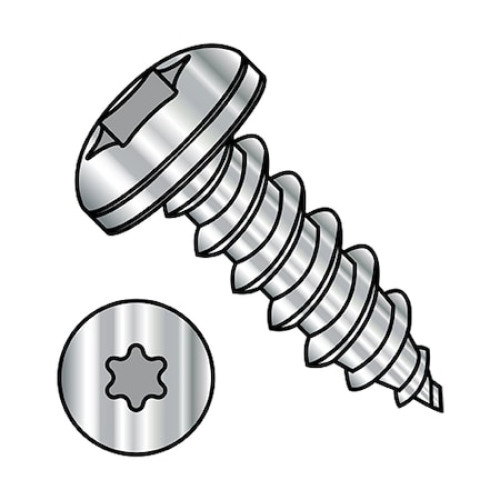 Zoro Select Thread Forming Screw, #10-16 x 2 in, 18-8 Stainless Steel Pan Head Torx Drive, 750 PK 1032ABTP188