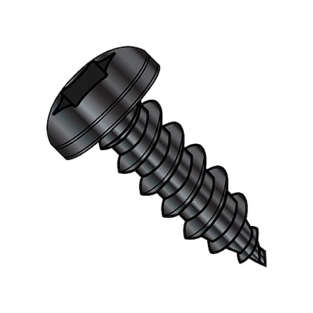 Zoro Select Thread Forming Screw, #8-18 x 1/2 in, Black Zinc Plated Steel Pan Head Torx Drive, 10000 PK 0808ABTPBZ