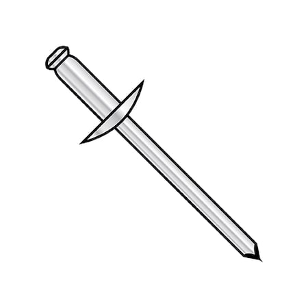 Zoro Select Blind Rivet, Large Flanged Head, 5/32 in Dia., 0.80 in L, Aluminum Body, 3000 PK ADA510L