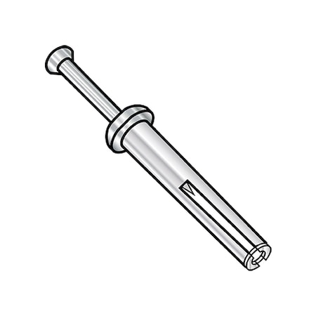Zoro Select Nail Drive Anchor, 1/4" Dia., 1" L, Stainless Steel 100 PK 1416ADH188