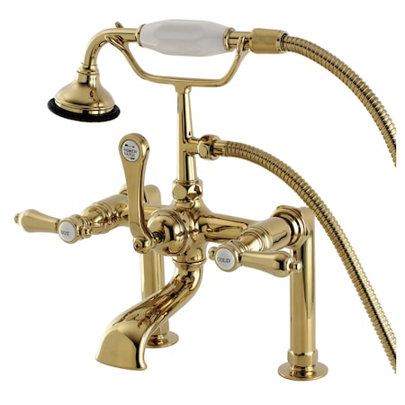Kingston Brass Deck-Mount Clawfoot Tub Faucet, Polished Brass, Deck Mount AE103T2BAL