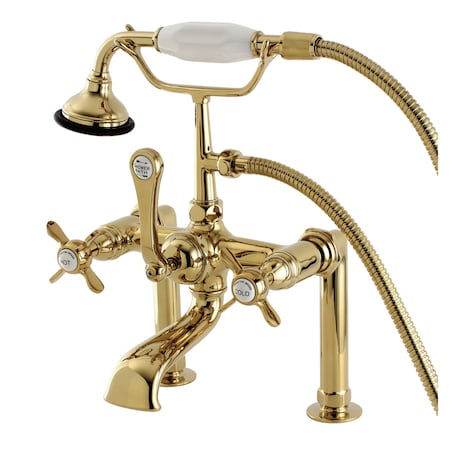 Kingston Brass Deck-Mount Clawfoot Tub Faucet, Polished Brass, Deck Mount AE103T2BEX
