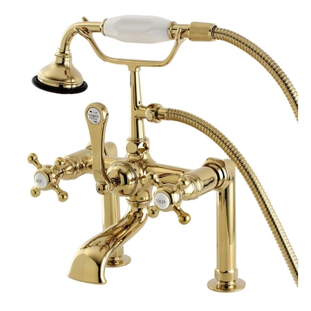 Kingston Brass Deck-Mount Clawfoot Tub Faucet, Polished Brass, Deck Mount AE103T2BX