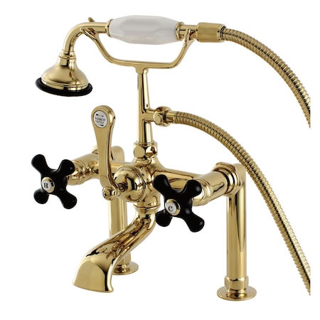 Kingston Brass Deck-Mount Clawfoot Tub Faucet, Polished Brass, Deck Mount AE103T2PKX