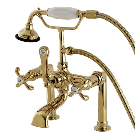 Kingston Brass Deck-Mount Clawfoot Tub Faucet, Polished Brass, Deck Mount AE103T2TX