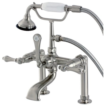 Kingston Brass Deck-Mount Clawfoot Tub Faucet, Brushed Nickel, Deck Mount AE103T8