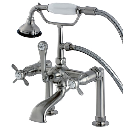 Kingston Brass Deck-Mount Clawfoot Tub Faucet, Brushed Nickel, Deck Mount AE103T8BEX