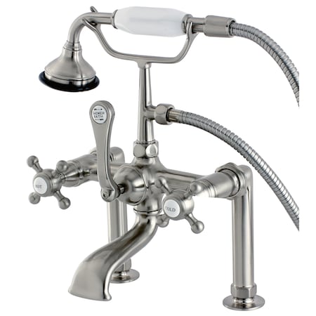Kingston Brass Deck-Mount Clawfoot Tub Faucet, Brushed Nickel, Deck Mount AE103T8BX