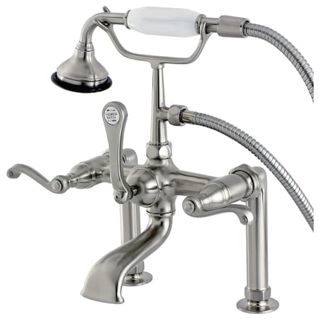 Kingston Brass Deck-Mount Clawfoot Tub Faucet, Brushed Nickel, Deck Mount AE103T8FL