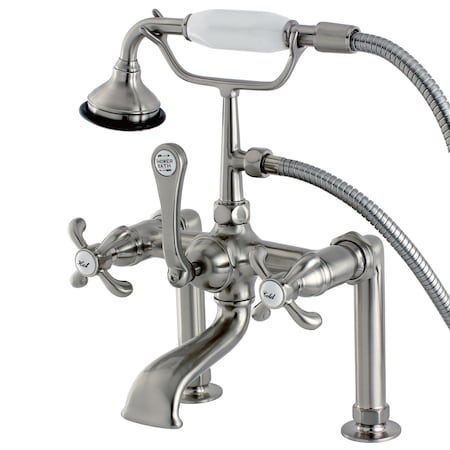 Kingston Brass Deck-Mount Clawfoot Tub Faucet, Brushed Nickel, Deck Mount AE103T8TX
