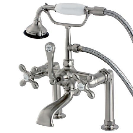 Kingston Brass Deck-Mount Clawfoot Tub Faucet, Brushed Nickel, Deck Mount AE109T8