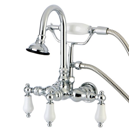 Kingston Brass Wall-Mount Clawfoot Tub Faucet, Polished Chrome, Tub Wall Mount AE12T1