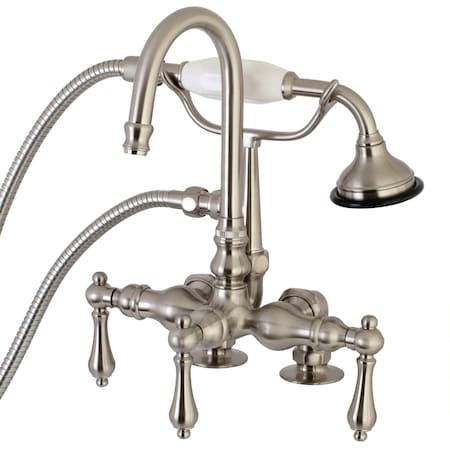Kingston Brass Deck-Mount Clawfoot Tub Faucet, Brushed Nickel, Deck Mount AE13T8