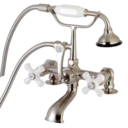 Kingston Brass Deck-Mount Clawfoot Tub Faucet, Brushed Nickel, Deck Mount AE211T8