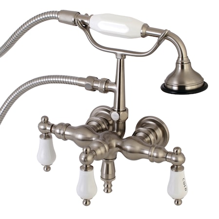 Kingston Brass Wall-Mount Clawfoot Tub Faucet, Brushed Nickel, Tub Wall Mount AE21T8