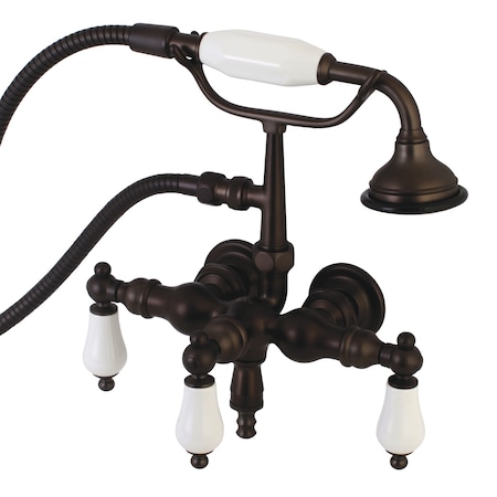 Kingston Brass Wall-Mount Clawfoot Tub Faucet, Oil Rubbed Bronze, Tub Wall Mount AE23T5