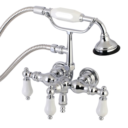 KINGSTON BRASS Wall-Mount Clawfoot Tub Faucet, Polished Chrome, Tub Wall Mount AE24T1