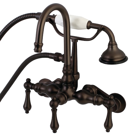 Kingston Brass Wall-Mount Clawfoot Tub Faucet, Oil Rubbed Bronze, Tub Wall Mount AE301T5
