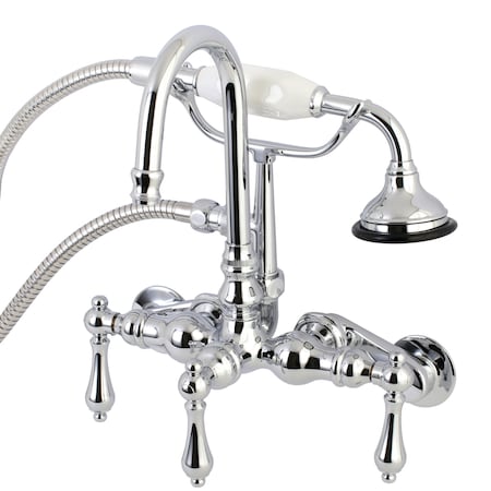 Kingston Brass Wall-Mount Clawfoot Tub Faucet, Polished Chrome, Tub Wall Mount AE302T1