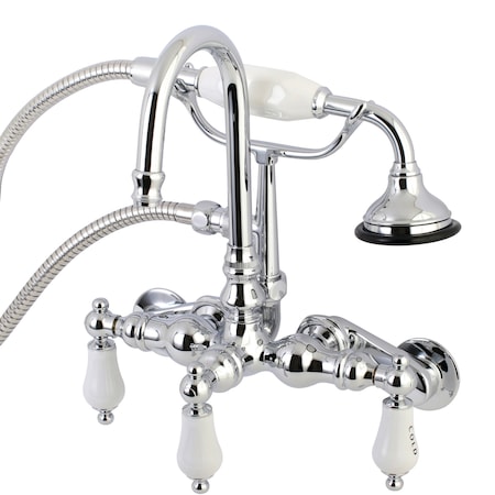Kingston Brass Wall-Mount Clawfoot Tub Faucet, Polished Chrome, Tub Wall Mount AE304T1