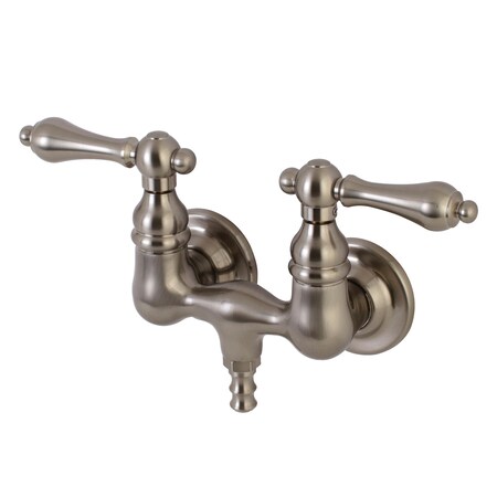 KINGSTON BRASS Wall-Mount Clawfoot Tub Faucet, Brushed Nickel, Tub Wall Mount AE31T8