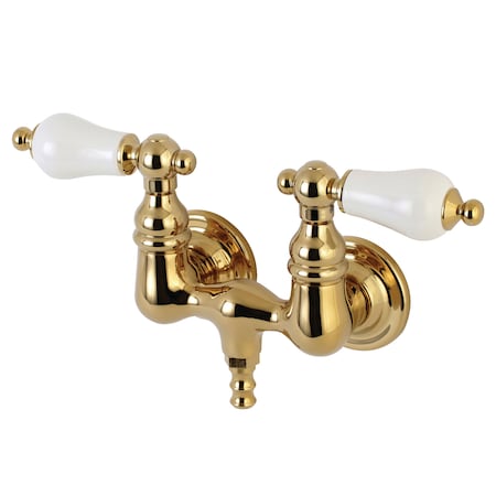Kingston Brass Wall-Mount Clawfoot Tub Faucet, Polished Brass, Tub Wall Mount AE35T2