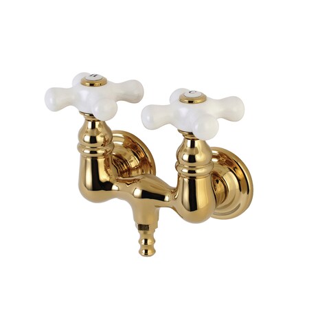 Kingston Brass Wall-Mount Clawfoot Tub Faucet, Polished Brass, Tub Wall Mount AE39T2
