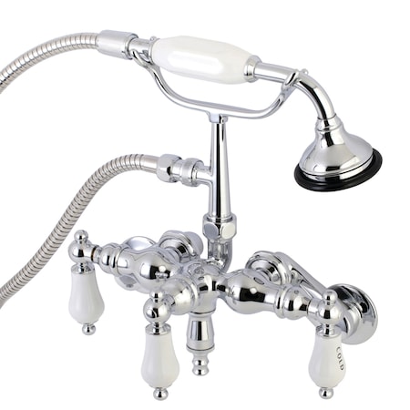 Kingston Brass Wall-Mount Clawfoot Tub Faucet, Polished Chrome, Tub Wall Mount AE424T1