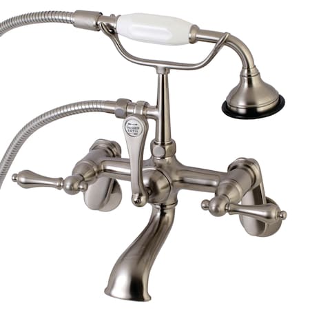 Kingston Brass Wall-Mount Clawfoot Tub Faucet, Brushed Nickel, Tub Wall Mount AE51T8