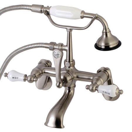 Kingston Brass Wall-Mount Clawfoot Tub Faucet, Brushed Nickel, Tub Wall Mount AE53T8