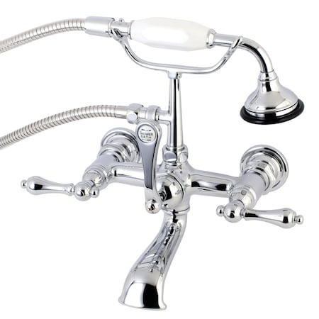 Kingston Brass Wall-Mount Clawfoot Tub Faucet, Polished Chrome, Tub Wall Mount AE552T1