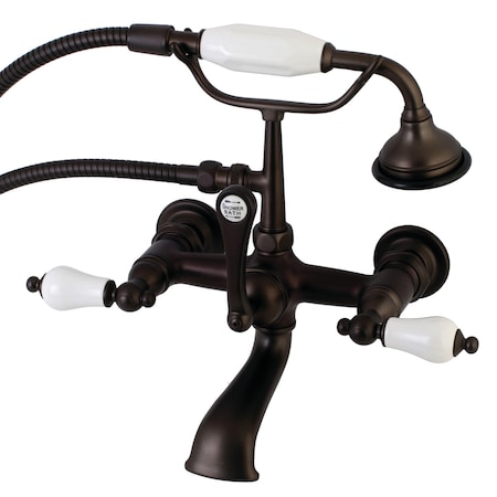 Kingston Brass Wall-Mount Clawfoot Tub Faucet, Oil Rubbed Bronze, Tub Wall Mount AE553T5