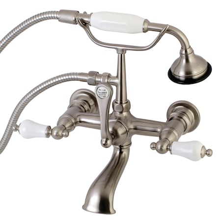 Kingston Brass Wall-Mount Clawfoot Tub Faucet, Brushed Nickel, Tub Wall Mount AE553T8