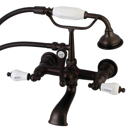 Kingston Brass Wall-Mount Clawfoot Tub Faucet, Oil Rubbed Bronze, Tub Wall Mount AE555T5