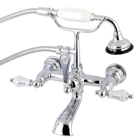 Kingston Brass Wall-Mount Clawfoot Tub Faucet, Polished Chrome, Tub Wall Mount AE556T1
