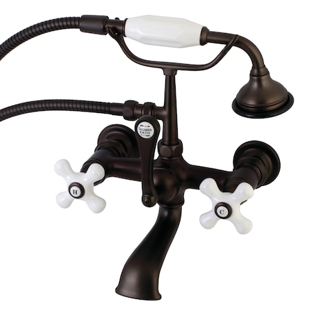 Kingston Brass Wall-Mount Clawfoot Tub Faucet, Oil Rubbed Bronze, Tub Wall Mount AE557T5
