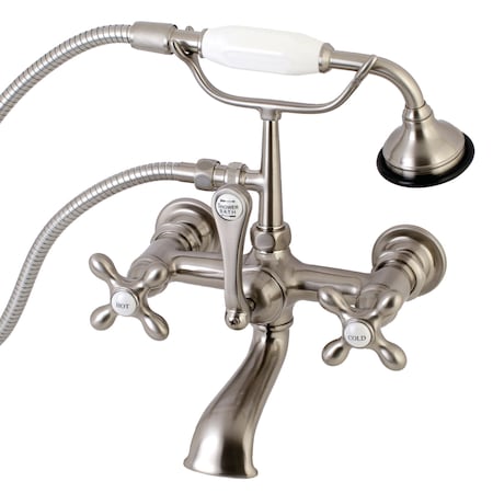 Kingston Brass Wall-Mount Clawfoot Tub Faucet, Brushed Nickel, Tub Wall Mount AE557T8