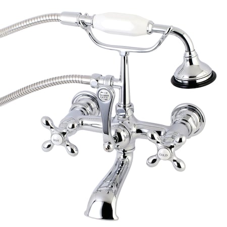 Kingston Brass Wall-Mount Clawfoot Tub Faucet, Polished Chrome, Tub Wall Mount AE558T1