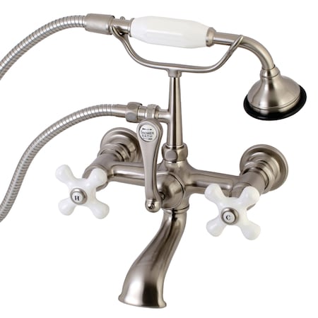 Kingston Brass Wall-Mount Clawfoot Tub Faucet, Brushed Nickel, Tub Wall Mount AE559T8