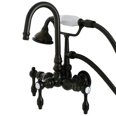 Kingston Brass Wall-Mount Clawfoot Tub Faucet, Oil Rubbed Bronze, Tub Wall Mount AE7T5TAL