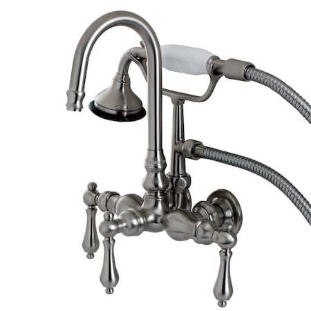 Kingston Brass Wall-Mount Clawfoot Tub Faucet, Brushed Nickel, Tub Wall Mount AE7T8