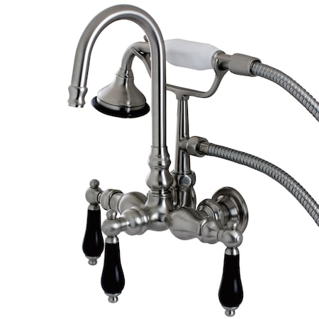 Kingston Brass Wall-Mount Clawfoot Tub Faucet, Brushed Nickel, Tub Wall Mount AE7T8PKL