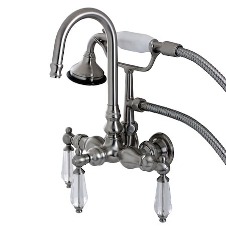 Kingston Brass Wall-Mount Clawfoot Tub Faucet, Brushed Nickel, Tub Wall Mount AE7T8WLL