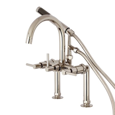 Kingston Brass Deck-Mount Clawfoot Tub Faucet, Polished Nickel, Deck Mount AE8106DL