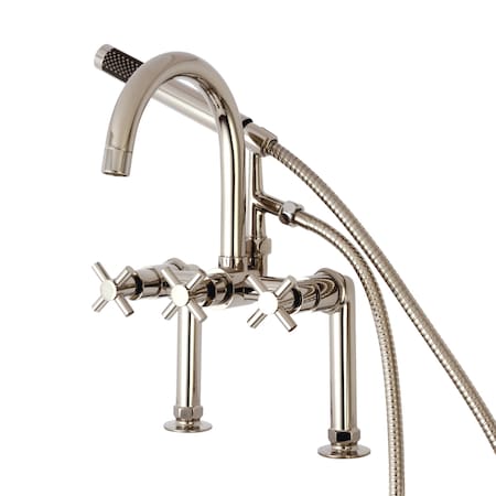 Kingston Brass Deck-Mount Clawfoot Tub Faucet, Polished Nickel, Deck Mount AE8106DX