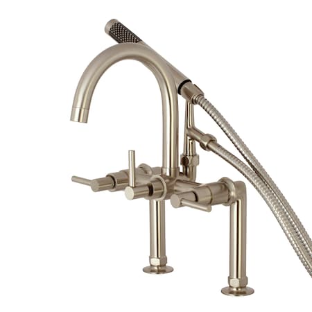 Kingston Brass Deck-Mount Clawfoot Tub Faucet, Brushed Nickel, Deck Mount AE8108DL