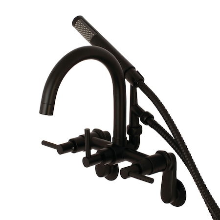 Kingston Brass Wall-Mount Clawfoot Tub Faucet, Matte Black, Tub Wall Mount AE8150DL