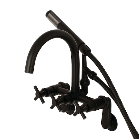 Kingston Brass Wall-Mount Clawfoot Tub Faucet, Matte Black, Tub Wall Mount AE8150DX